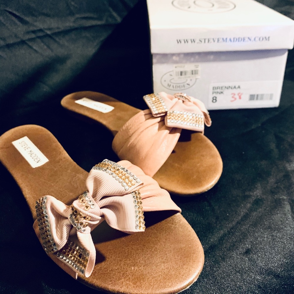 Steven Madden BRENNAA Pink Leather Sandals size 8